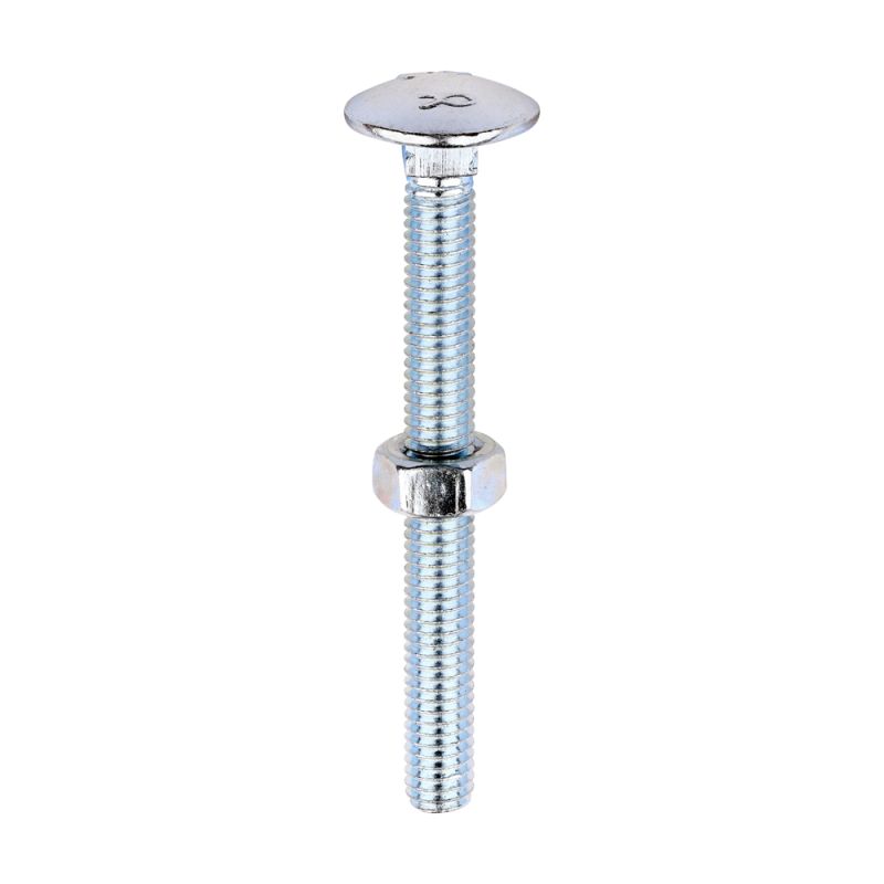 Carriage Bolt & Hex Nut - BZP