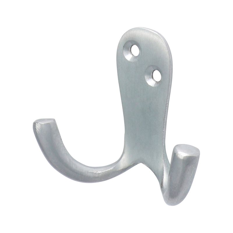 Double Robe Hook Pol. Brass