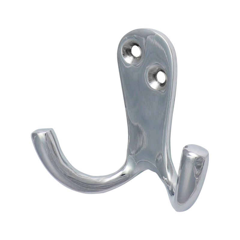 Double Robe Hook Sat. Chrome
