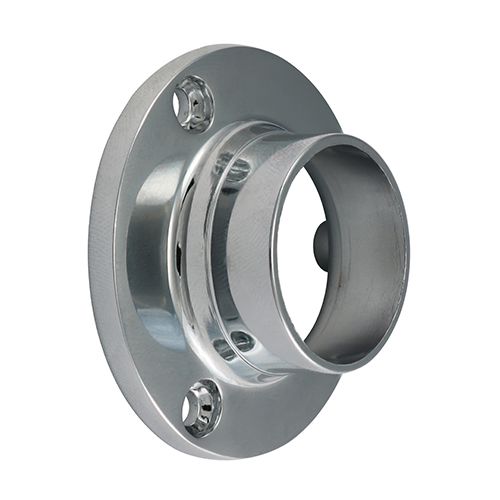 Round Lock End Socket P/Chrome