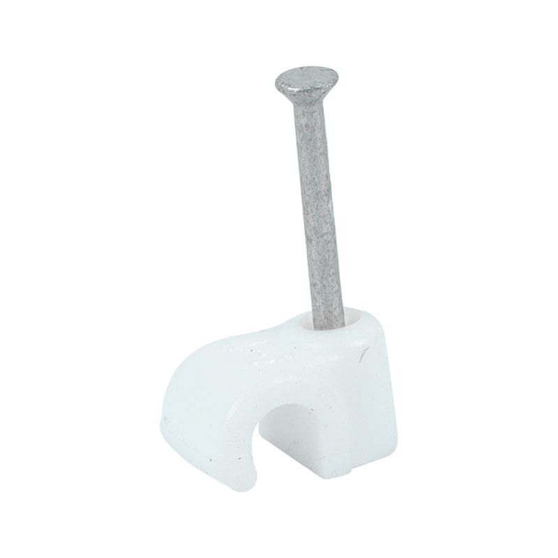 Round Cable Clip White