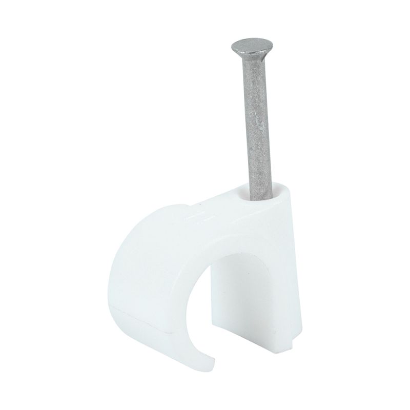 Round Cable Clip White