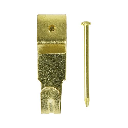 Picture Hook & Nails - E/Brass