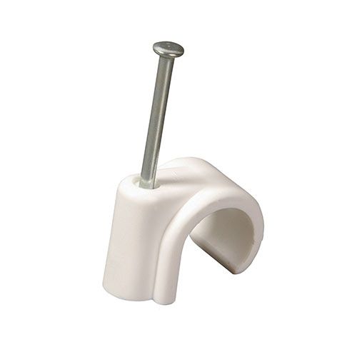 Nail In Pipe Clip - White