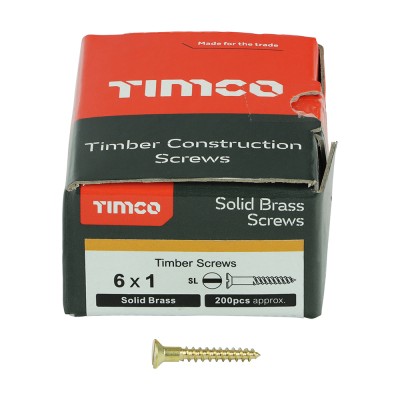 Brass Timber Screw SLOT CSK