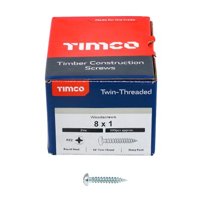 Twin Woodscrew PZ2 RND Zinc