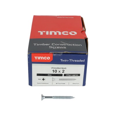 Twin Woodscrew PZ2 RND Zinc