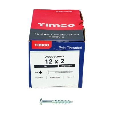 Twin Woodscrew PZ3 RND Zinc