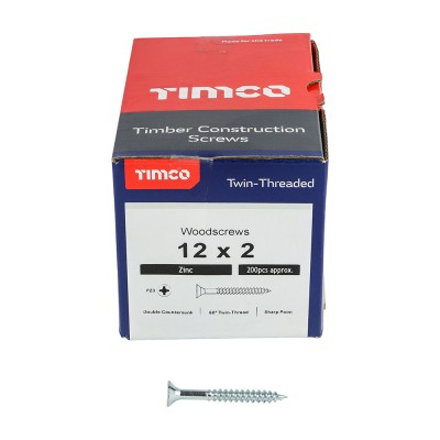 Twin Woodscrew PZ3 CSK Zinc