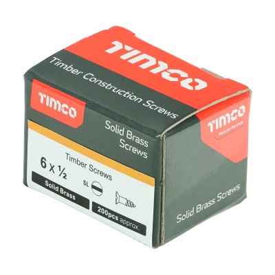 Brass Timber Screw SLOT CSK