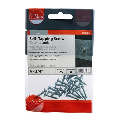 S/Tapping Screw PZ2 CSK - BZP