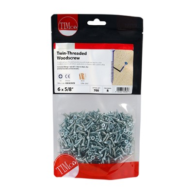 Twin Woodscrew PZ2 CSK - BZP