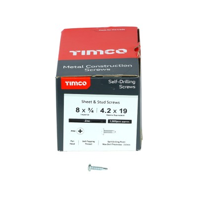 Pan Screw PH2 S/DRILL No3 Zinc