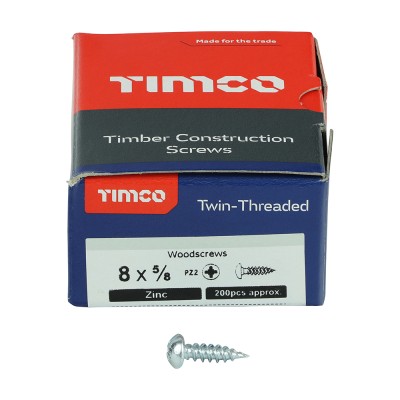 Twin Woodscrew PZ2 RND Zinc