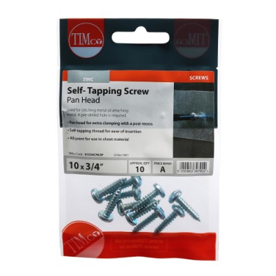 S/Tapping Screw PZ2 PAN - BZP