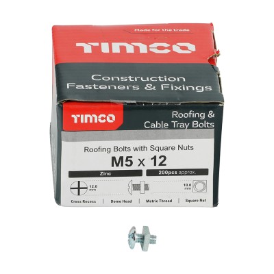 Roofing Bolt & SQ Nut Zinc