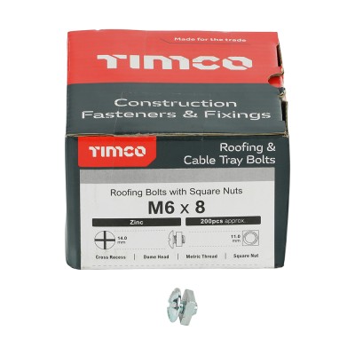 Roofing Bolt & SQ Nut Zinc