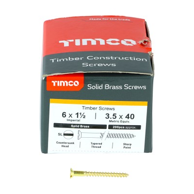 Brass Timber Screw SLOT CSK