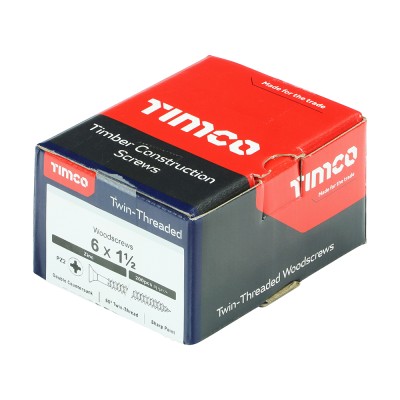 Twin Woodscrew PZ2 CSK Zinc