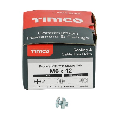 Roofing Bolt & SQ Nut Zinc