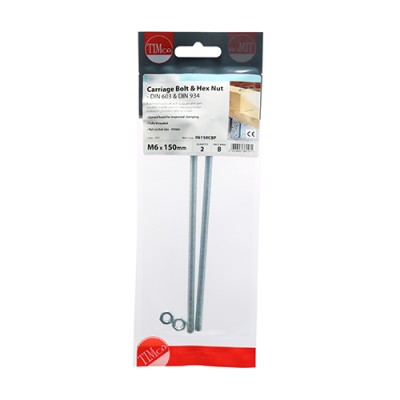 Carriage Bolt & Hex Nut - BZP