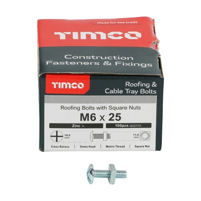 Roofing Bolt & SQ Nut Zinc