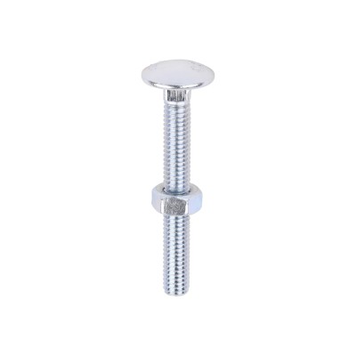Carriage Bolt & Hex Nut - BZP