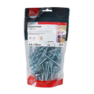 Coach Screw DIN 571 - BZP