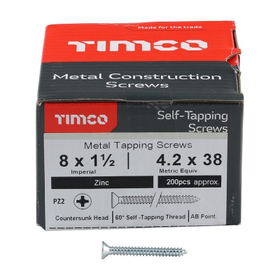 S/Tapping Screw PZ2 CSK Zinc