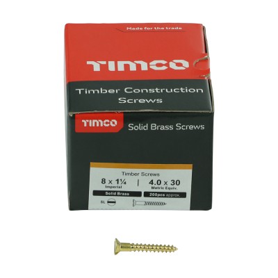 Brass Timber Screw SLOT CSK