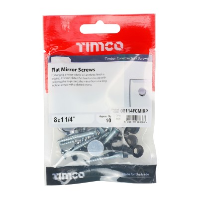 Mirror Screw Flat - Chrome