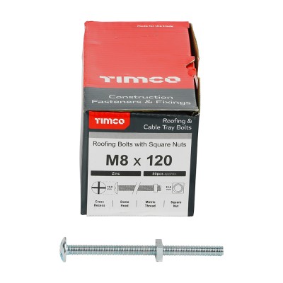 Roofing Bolt & SQ Nut Zinc