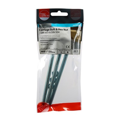Carriage Bolt & Hex Nut - BZP
