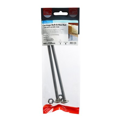 Carriage Bolt & Hex Nut -A2 SS