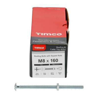 Roofing Bolt & SQ Nut Zinc