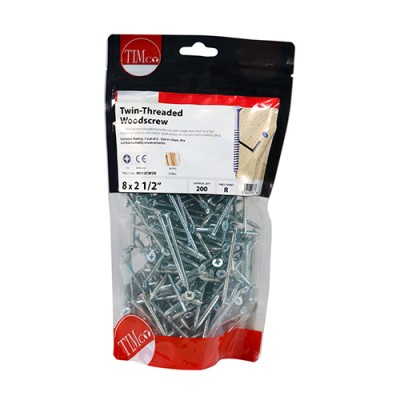Twin Woodscrew PZ2 CSK - BZP