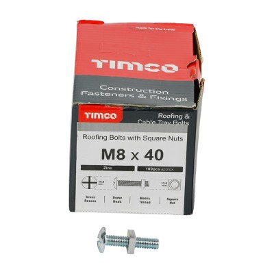Roofing Bolt & SQ Nut Zinc