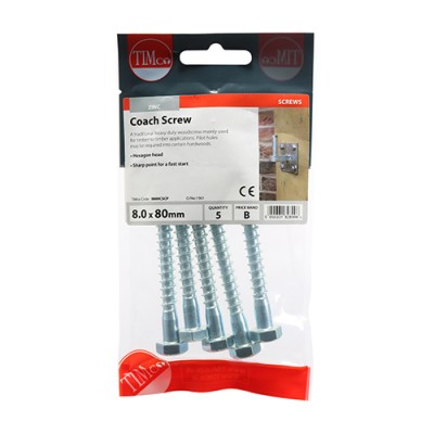 Coach Screw DIN 571 - BZP
