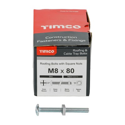 Roofing Bolt & SQ Nut Zinc