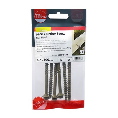 Hex Head Timber Screw - Green