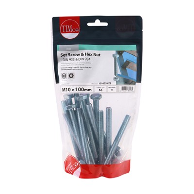 Set Screw & Hex Nut - BZP