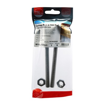 Carriage Bolt & Hex Nut -A2 SS