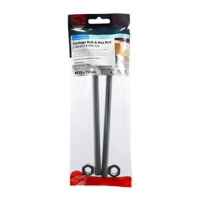 Carriage Bolt & Hex Nut -A2 SS