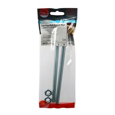 Carriage Bolt & Hex Nut - BZP