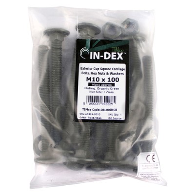 Carriage Bolt,Nut & Washer-GRN