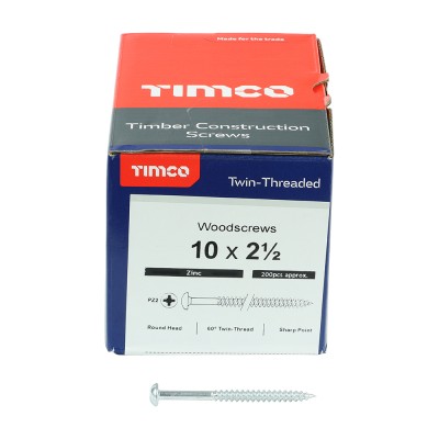 Twin Woodscrew PZ2 RND Zinc