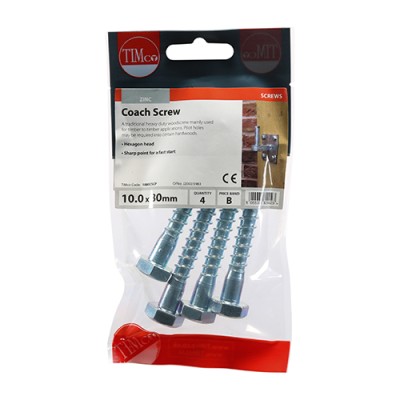 Coach Screw DIN 571 - BZP
