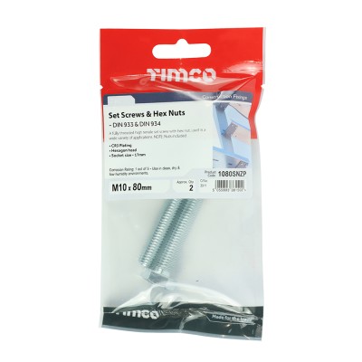 Set Screw & Hex Nut - BZP