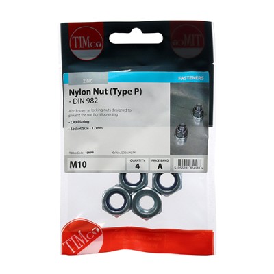 Nylon Nut Type P DIN 982 BZP