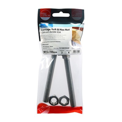 Carriage Bolt & Hex Nut -A2 SS